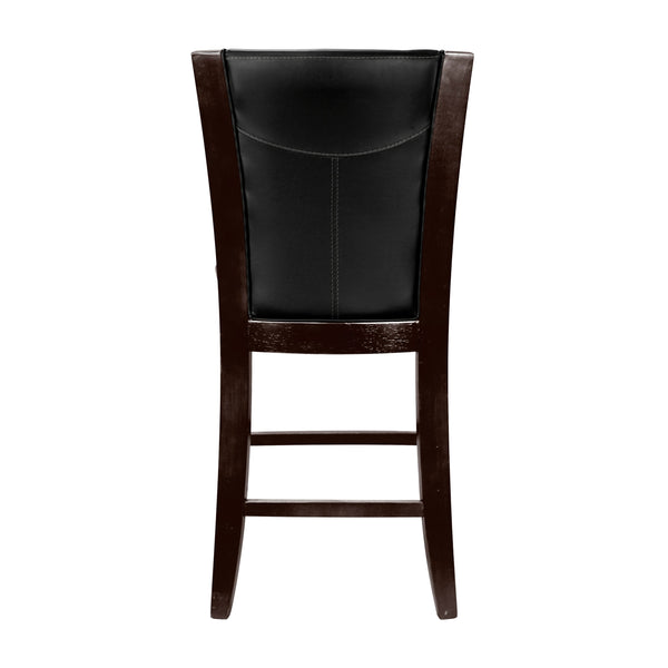 English Elm Modern Counter Height Chairs Set of 2 — Daisy Collection Dark Brown Faux Leather, Espresso Hardwood Finish B011P321035