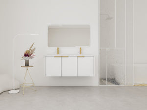 English Elm 48" Modern Wall-Mounted Bathroom Vanity With Resin Double Sink & Soft-Close Doors For Stylish Storage P2 W999S00352-GIGA