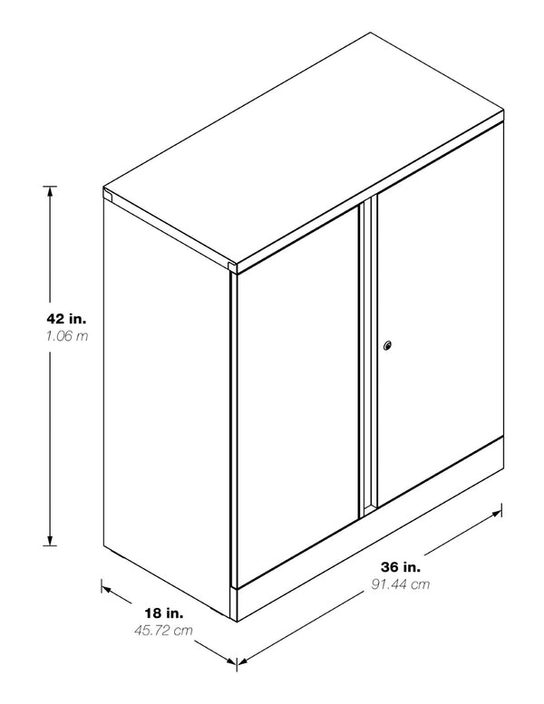 OSP Home Furnishings 42" Locking Office Storage Cabinet with Adjustable Shelves for Organized Workspaces ST423618-G