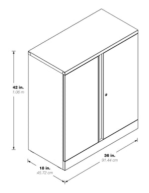 OSP Home Furnishings 42" Locking Office Storage Cabinet with Adjustable Shelves for Organized Workspaces ST423618-B