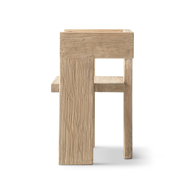 English Elm Avenel Reclaimed Elm Sculptural Accent Chair Wabi-sabi Solid Wood Architectural Statement Natural B2719P474445