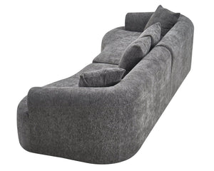 English Elm Curved Chenille Modular Sectional Sofa Boneless High-density Foam for Apartment Living Grey W3728S00008