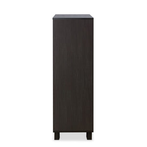 English Elm Eloy Five-Drawer Chest in White & Espresso Finish — Sturdy MDF Frame, Metal Legs, 70lb Top Capacity B2726P283820