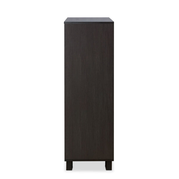 English Elm Eloy Five-Drawer Chest in White & Espresso Finish — Sturdy MDF Frame, Metal Legs, 70lb Top Capacity B2726P283820