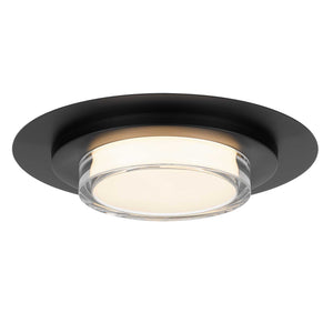 English Elm 16 Inch Square Led Flush Mount Ceiling Light with Acrylic Diffuser for Modern Interiors Black B370P400757