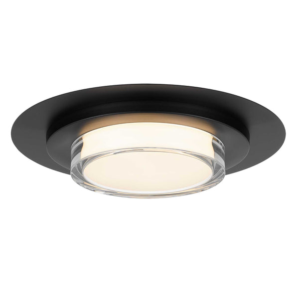 English Elm 16 Inch Square Led Flush Mount Ceiling Light with Acrylic Diffuser for Modern Interiors Black B370P400757