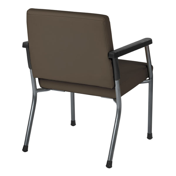 OSP Home Furnishings Bariatric Guest Chair with Reinforced Metal Frame and Pu Arm Pads for Medical Waiting Rooms Java And BC9601-R102
