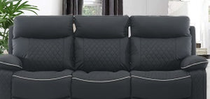 English Elm Sofa, Faux Leather Reclining Contemporary Low Profile for Living Room or Media Space B205P247376