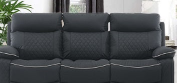 English Elm Sofa, Faux Leather Reclining Contemporary Low Profile for Living Room or Media Space B205P247376