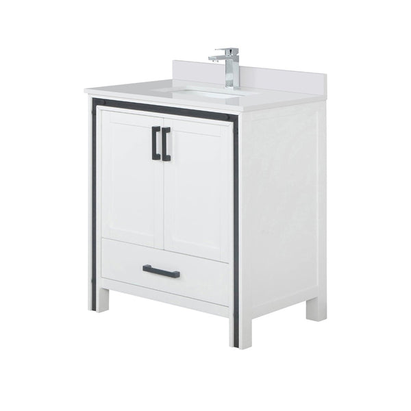 English Elm White Bath Vanity With Quartz Top, Chrome Faucet & Ample Storage – Perfect For Elegant Bathrooms! B2731P260586-GIGA