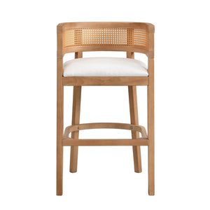 English Elm Christopher Knight Home® - Wood Upholstered Arm Bar Stools Set Of 2 - Chic Beige & Natural Oak, Comfortable For Kitchen & Bar N771P265581Q