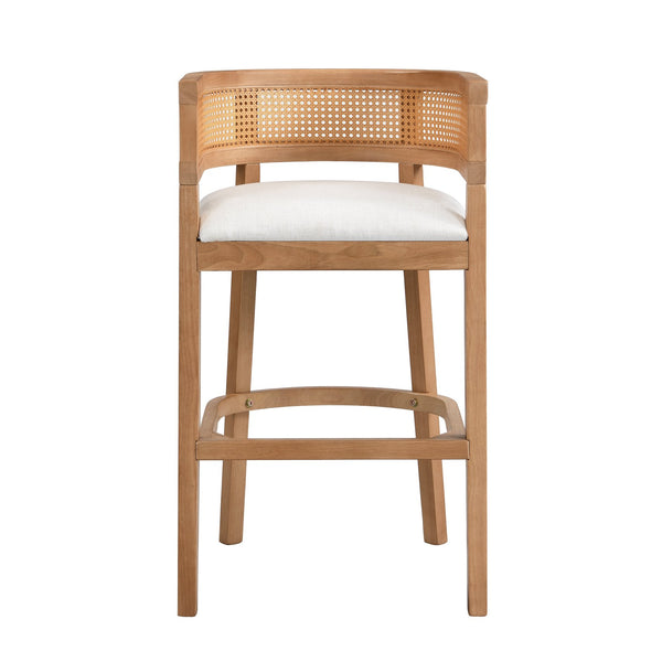 English Elm Christopher Knight Home® - Wood Upholstered Arm Bar Stools Set Of 2 - Chic Beige & Natural Oak, Comfortable For Kitchen & Bar N771P265581Q