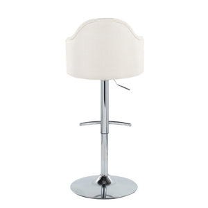 English Elm Contemporary Swivel Barstools with Chrome Base Padded Cream Seat Kitchen Island Set B202S00734