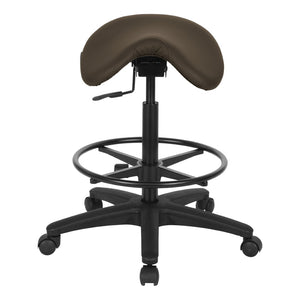 OSP Home Furnishings Backless Saddle Stool Ergonomic Pneumatic Height Adjustable Office Studio Task Seating Dillon Java ST205-R102