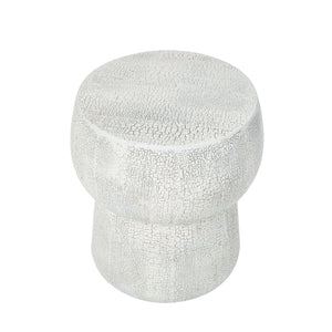English Elm U_style Outdoor Concrete Accent Table Sculptural Double Barrel Mgo Weathered Patio Stool Grey N711P422075K