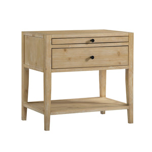 English Elm Sunveil 1-Drawer Nightstand with Pull-Out Tray and Open Shelf, Wood Construction, No Assembly Required Natural B050P362617