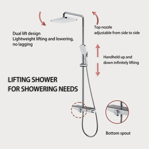English Elm Triple Function Wall Mounted Shower System with Rainfall Handheld and Copper Body W2071P227920
