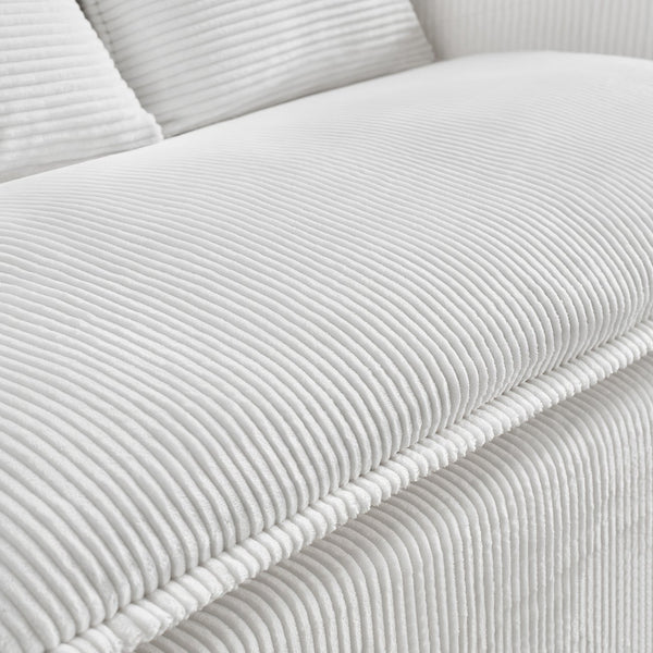 English Elm Convertible Compressed Sofa Chair Ottoman Corduroy Fold-Out Recliner for Small Spaces Dorm Apartments Beige W1036P251805