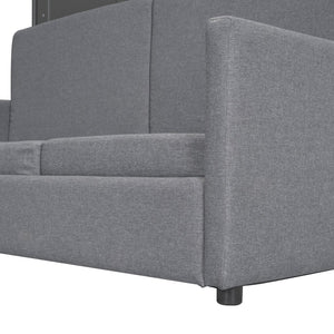 English Elm Queen Murphy Bed with Linen Cushion Sofa Folds Flat for Studio or Guest Room LP000891AAE