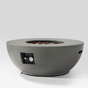 English Elm 36" 50000 BTU Propane Fire Pit Table with Stainless Burner, Lava Rocks, Rain Cover & Pulse Igniter W853P193940
