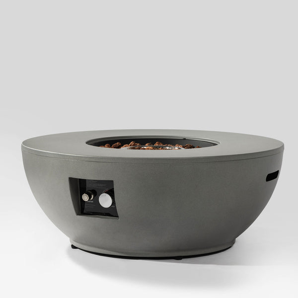 English Elm 36" 50000 BTU Propane Fire Pit Table with Stainless Burner, Lava Rocks, Rain Cover & Pulse Igniter W853P193940