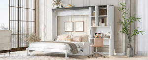 English Elm Multi-Functional Murphy Bed: Stylish Queen System With Sofa, Desk & Storage For Space-Saving Living N7090000606K