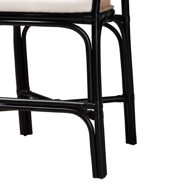 English Elm Modern Woven Rattan Counter Stool with Cushion Bohemian Kitchen Seating B2750P467680
