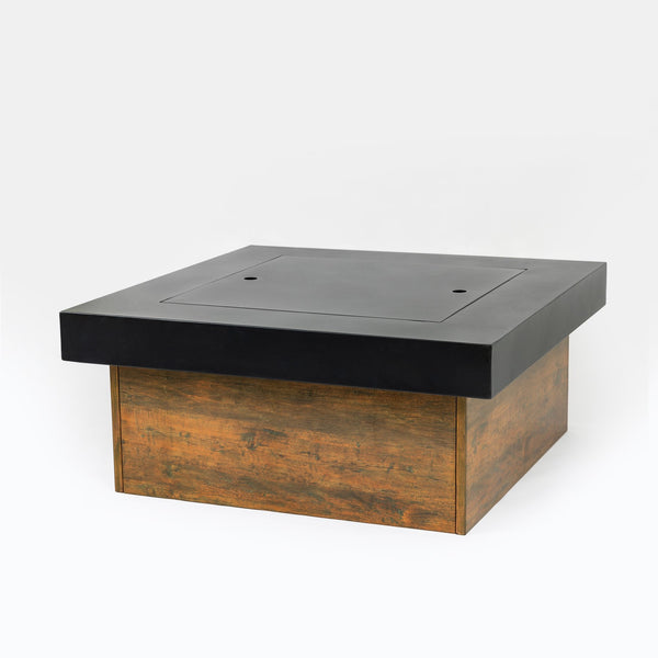 English Elm 36-inch Iron Fire Pit Table by EcoNook - Black Steel Wood-Burning Fire Bowl, Durable, Portable, Decorative W3131P277182