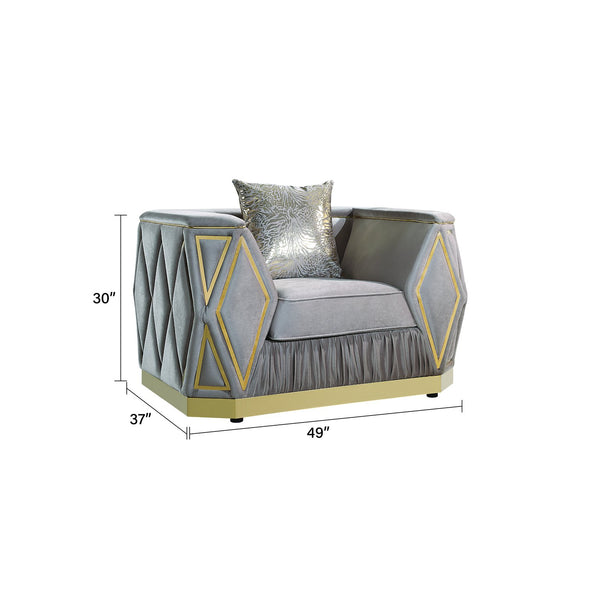 English Elm Cavalli Glam Accent Chair Diamond Quilted Upholstery with Gleaming Gold Metal Base Taupe+Gold B009P417493