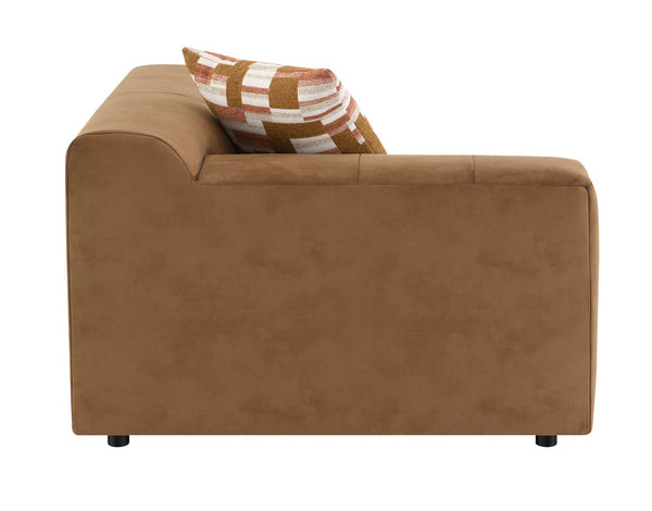 English Elm Contemporary Modular Living Room Sofa in Chocolate Suede with Pocket Coil Support B2726S00574
