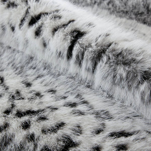 English Elm 1-piece Oversized Faux Fur Throw Bobcat Print Plush Velvet Backed Cozy Sofa Blanket Snow Leopard B035P408336