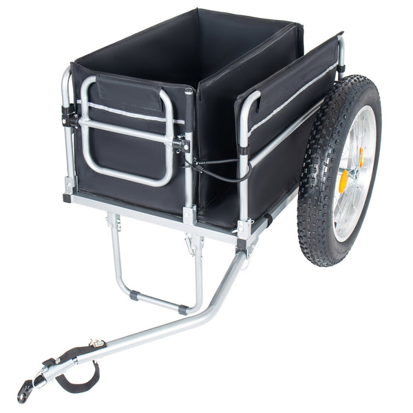 English Elm Upgraded Fat Tire Bicycle Cargo Trailer Heavy Duty Foldable Hauler for Camping Trips W2932P417634