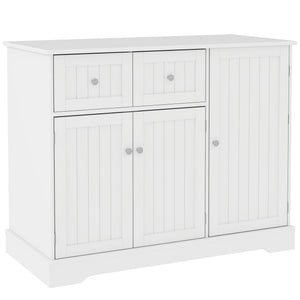 English Elm 39" White Mdf Cat Litter Box Enclosure Side Table with Storage Cabinet and Drawers T3971P404601