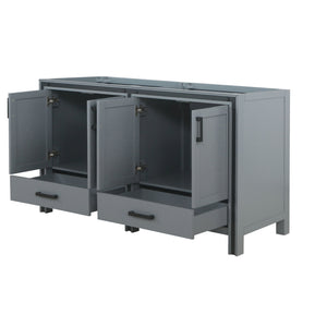 English Elm Dark Grey Double Bath Vanity 60 in W x 22 in D — Solid Wood Frame, Soft-Close Drawers, Fully Assembled B2731P260709