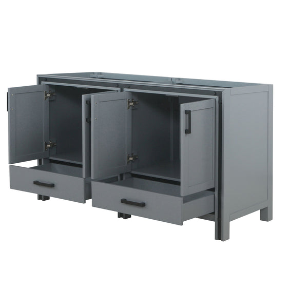 English Elm Dark Grey Double Bath Vanity 60 in W x 22 in D — Solid Wood Frame, Soft-Close Drawers, Fully Assembled B2731P260709