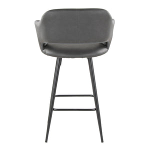 English Elm 26" Counter Stools Set of 2 Grey Faux Leather Urban Kitchen Island Seating B202S00359