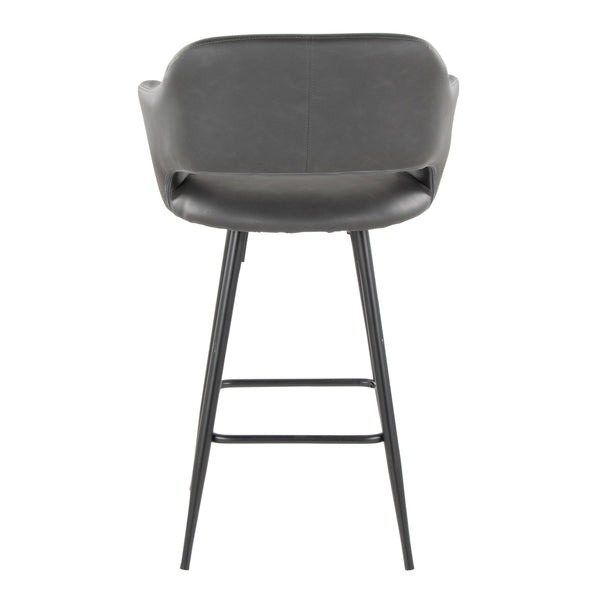 English Elm 26" Counter Stools Set of 2 Grey Faux Leather Urban Kitchen Island Seating B202S00359