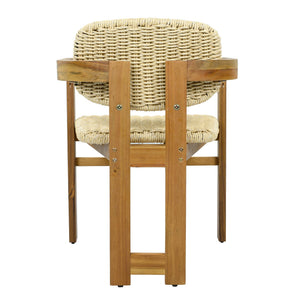 English Elm Outdoor Acacia and Rattan Armchair Set Two Ergonomic Seats for Patio Garden N719P431083N