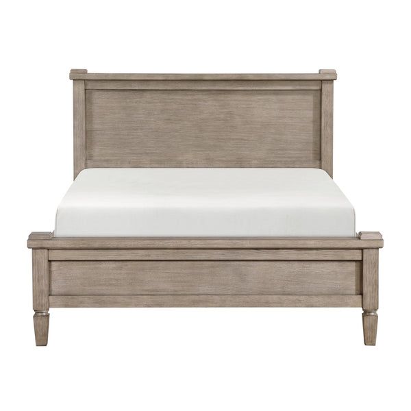 English Elm White Solid Wood Eastern King Bed with Raised Panel Headboard for Classic Bedrooms B011S02474