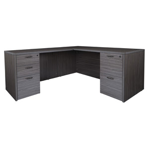 OSP Home Furnishings Napa Executive L Shaped Workstation with Locking Drawers and Integrated Wire Management NAPSGW-TYP9