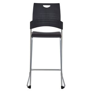 OSP Home Furnishings Tall Stackable Counter Stool with Steel Frame and Contoured Plastic Seat for Breakrooms Black DC8309C2-3