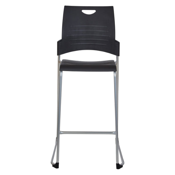 OSP Home Furnishings Tall Stacking Counter Height Chair with Steel Frame for Breakrooms and Training Spaces Black DC8309C25-3