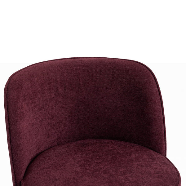 English Elm Counter Height Barstools Set of 2 Linen Upholstered Barrel Seat with Iron Legs Wine Red W395P410434