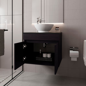 English Elm Colville Floating Wall Mount Vanity Cabinet Matte Finish Modern Bathroom Storage Black B092P439916