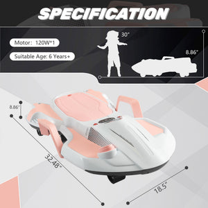 English Elm Electric Manta Ray Kids Ride on Racing Car with Built in Lights Music and Stable Wheels Pink W2181P202371