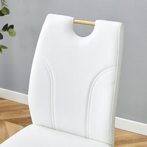 English Elm Marble-Veined Glass Dining Set: 63-Inch Transformable Table & 4 Ergonomic U-Shaped Armchairs, Modern Elegance W2920S00085