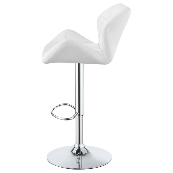 English Elm Kerwin Tufted White Upholstered Adjustable Bar Stool Set of 2 — Swivel, Chrome Pedestal, Height Lever B062P374131