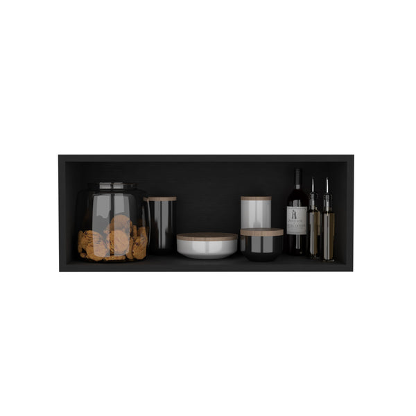 English Elm Wally versatile 30" wide open wall cabinet with sturdy 25 lb shelf capacity for organized living spaces Black 31.2 L x 14.2 W x 4.4 H B200P239112