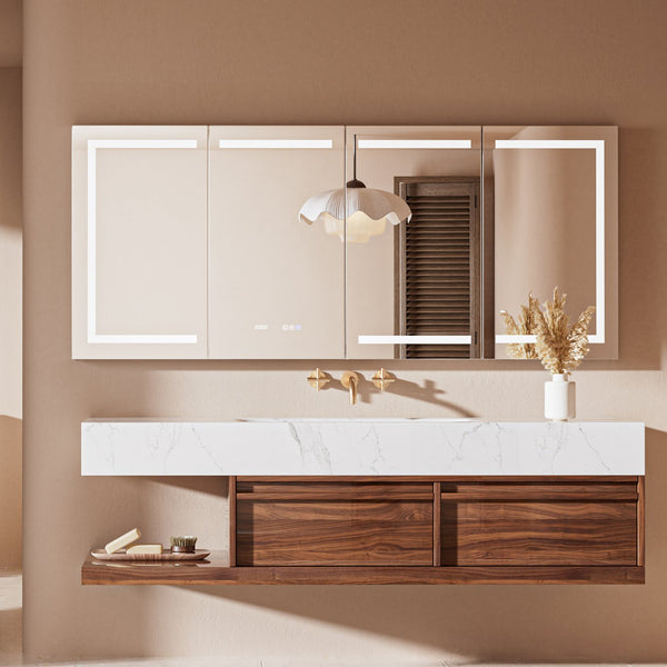 English Elm Lighted Aluminum Medicine Cabinet Smart Mirror with Anti-fog Led and Built-in Usb Outlet W5609P461368