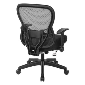 OSP Home Furnishings Deluxe Ergonomic Mesh Office Chair with Memory Foam Seat and Four Way Adjustable Arms 529R-3R2N1F2